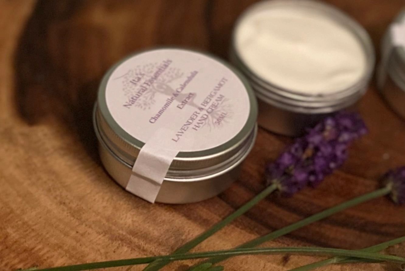 Ita's Lavender & Bergamot Hand Cream combined with Chamomile and Calendula Extracts - itasnaturalessentials.com