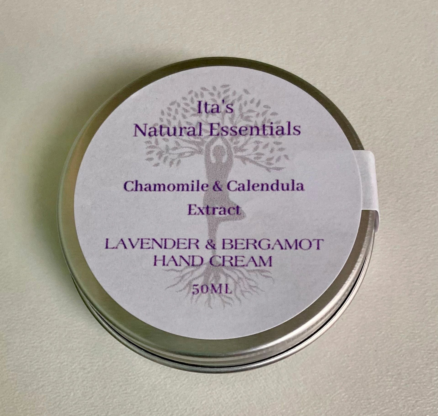 Ita's Lavender & Bergamot Hand Cream combined with Chamomile and Calendula Extracts - itasnaturalessentials.com