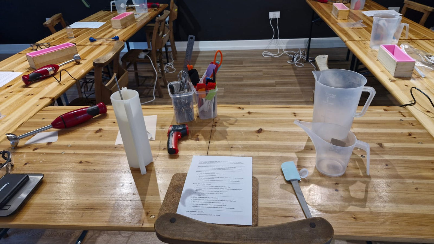 SOAP BAKERS STUDIO (PART 1 & 2) — SOLD OUT  A two-part intermediate workshop exploring layers, swirls, colour and embeds. Advanced creative skills | Take home 10–12 bars - itasnaturalessentials.com