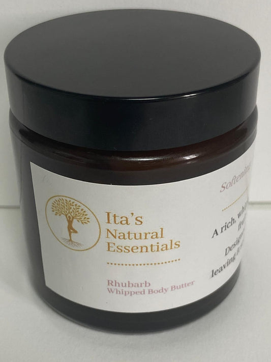 RHUBARB WHIPPED BODY BUTTER. Fresh, uplifting nourishment for soft, radiant skin - itasnaturalessentials.com