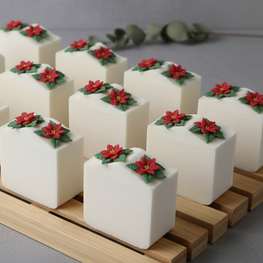 Christmas Poinsettia Soap Bars - Slender Style