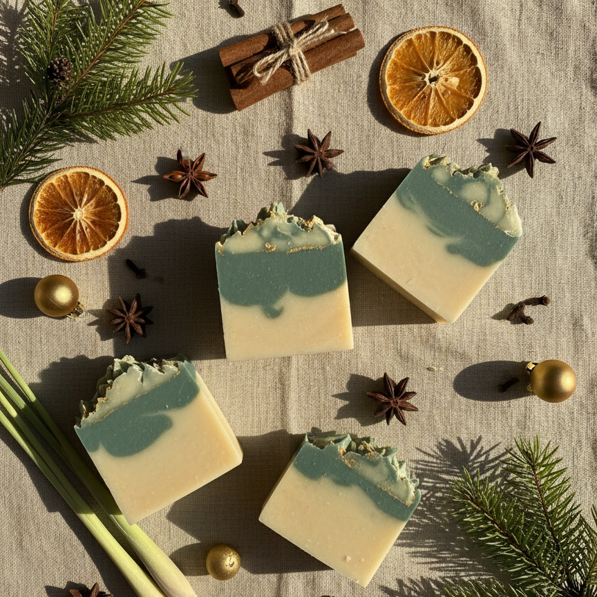 Festive overhead styling with ingredients