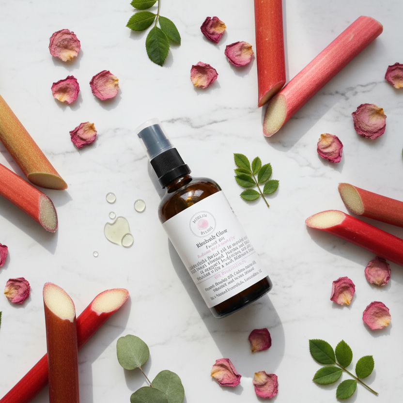 RHUBARB GLOW FACIAL OIL I Moisture Locking I Hydration I Organic Rosehip Oil - itasnaturalessentials.com
