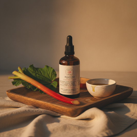Rhubarb Glow Earthy Still Life