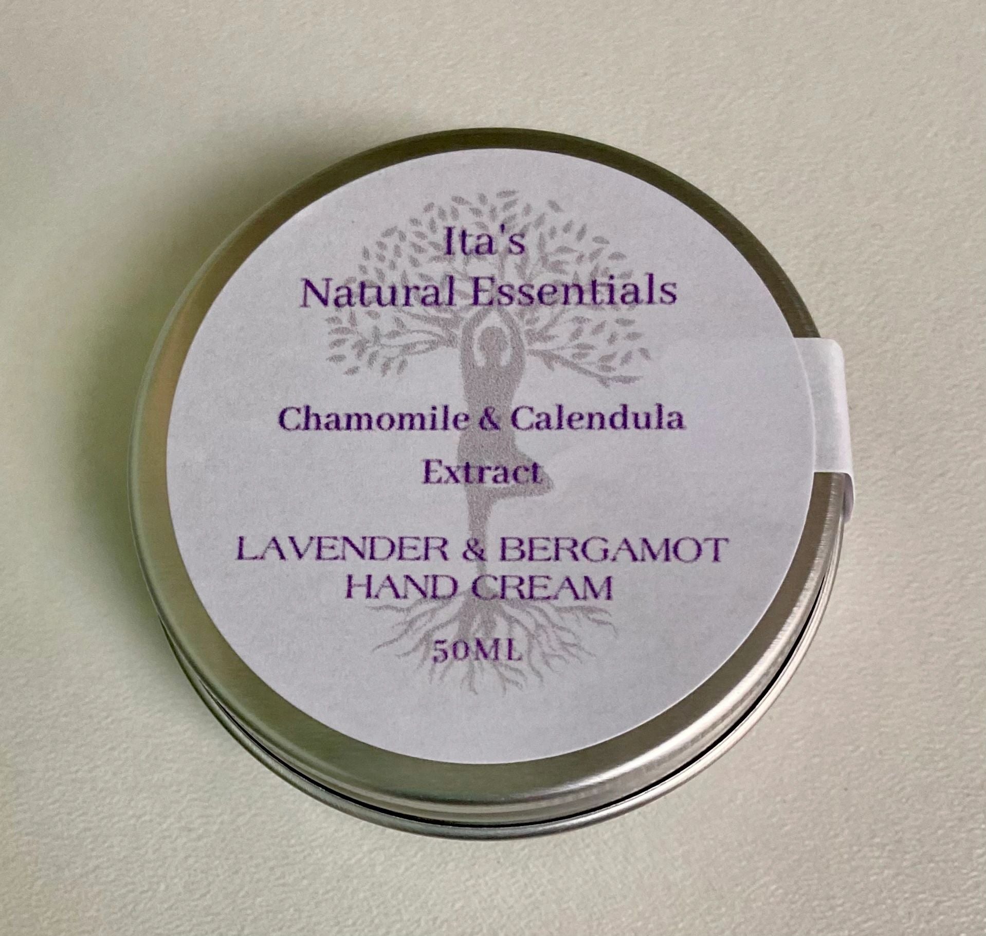 Ita's Lavender & Bergamot Hand Cream combined with Chamomile and Calendula Extracts - itasnaturalessentials.com