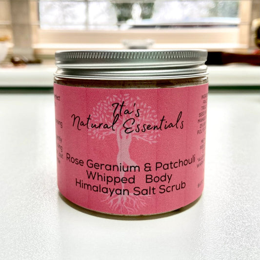Rose Geranium Body Salt Scrub - itasnaturalessentials.com